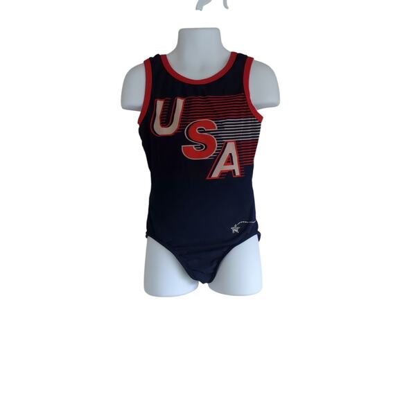 Vintage USA Leotard Child Small Blue Bodysuit - Picture 1 of 6